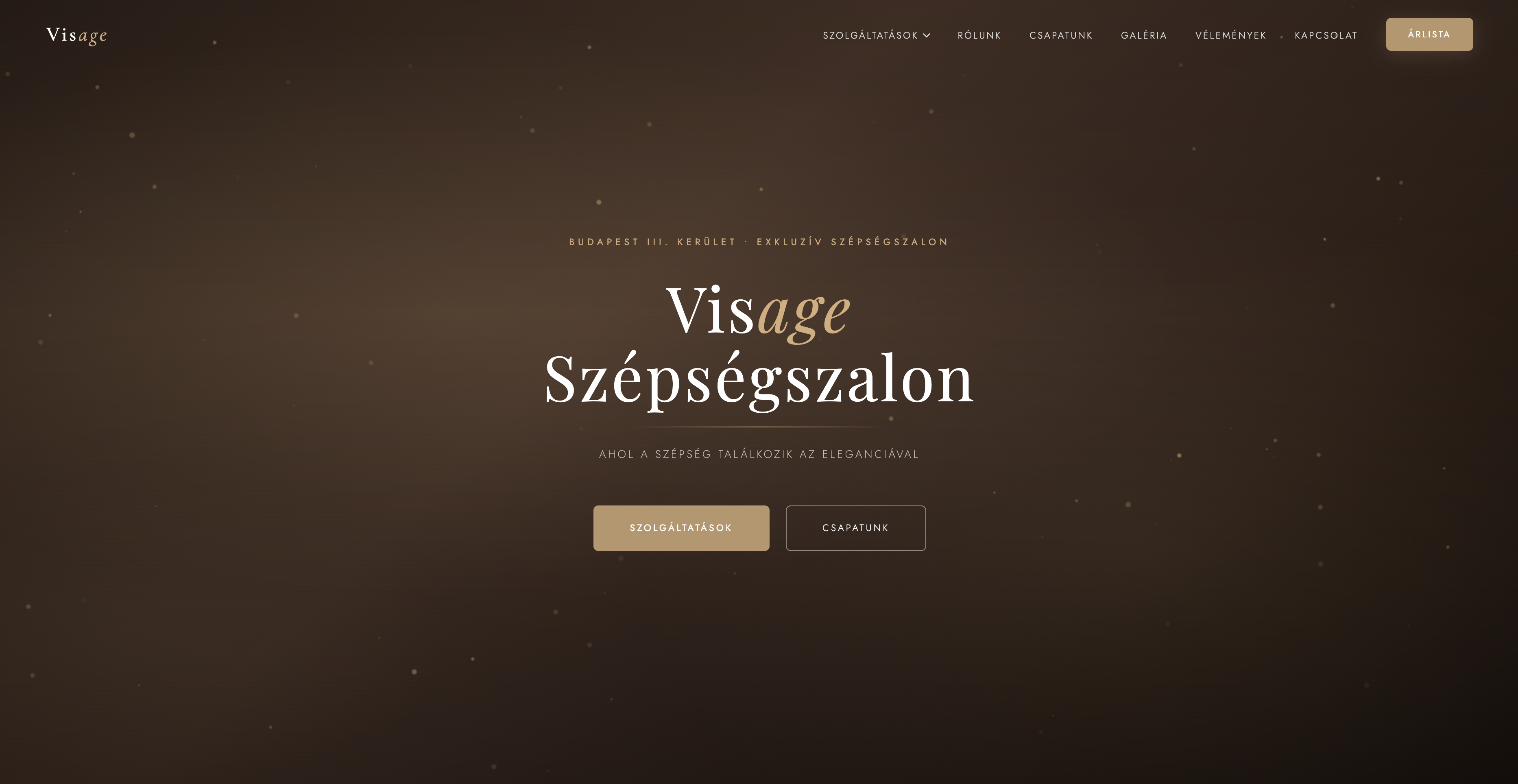 Visage Szépségszalon – egyedi fejlesztésű weboldal